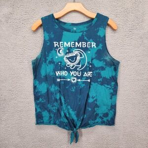 Disney Teal and Dark Blue Tie-Dye Lion King Tank Top